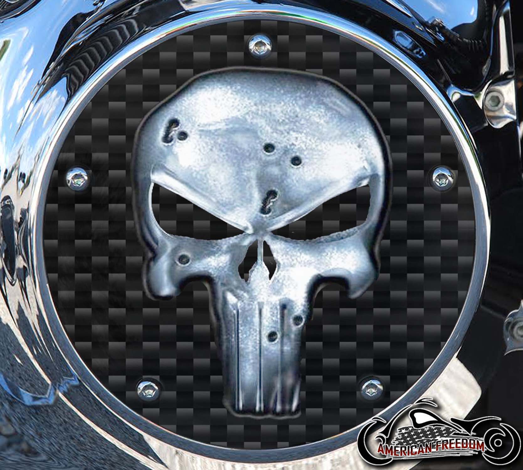 Custom Derby Cover - Gunshot Punisher Metal